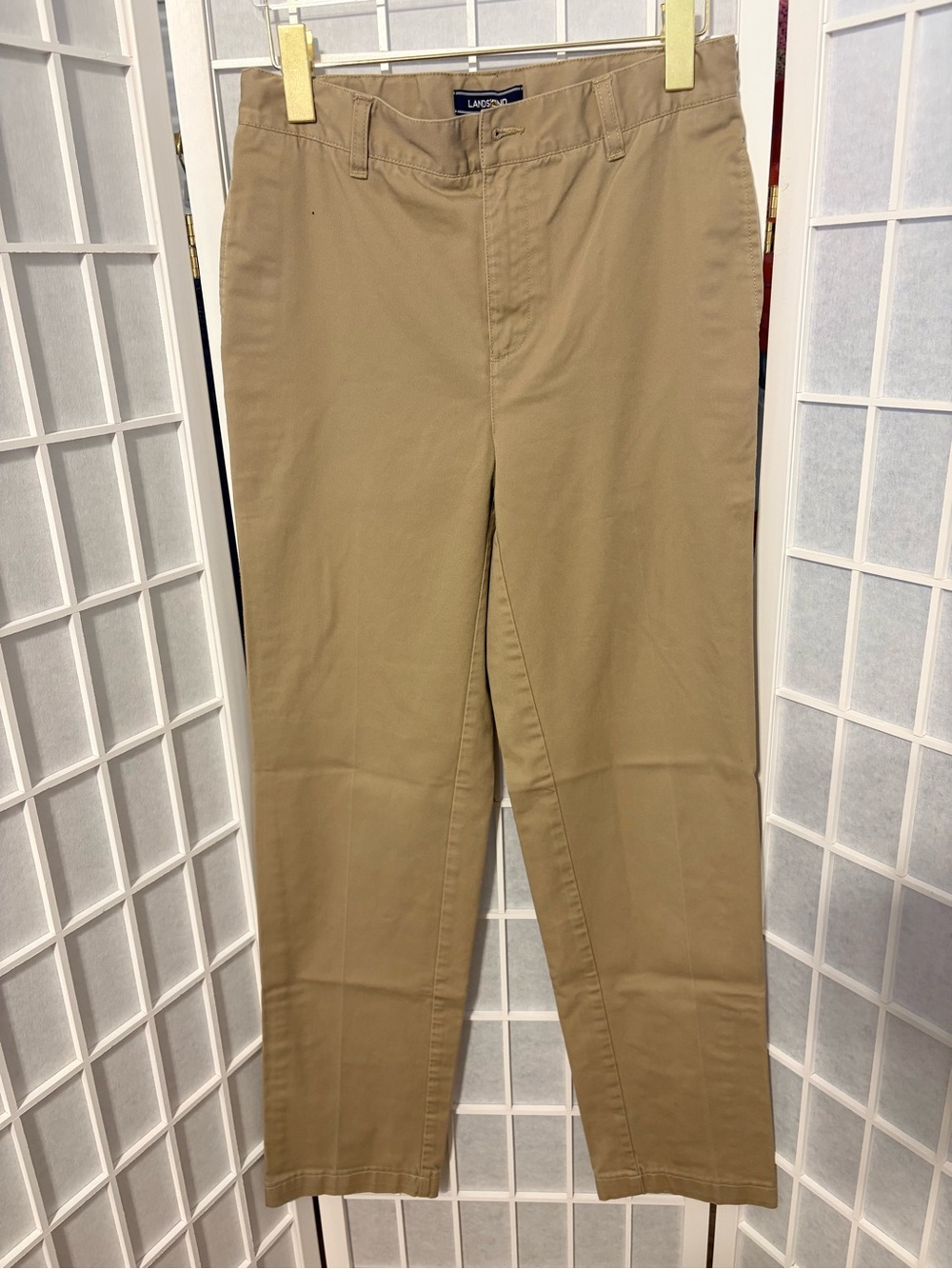 Lands' End young men’s Straight-Leg Chinos in Khaki Tan